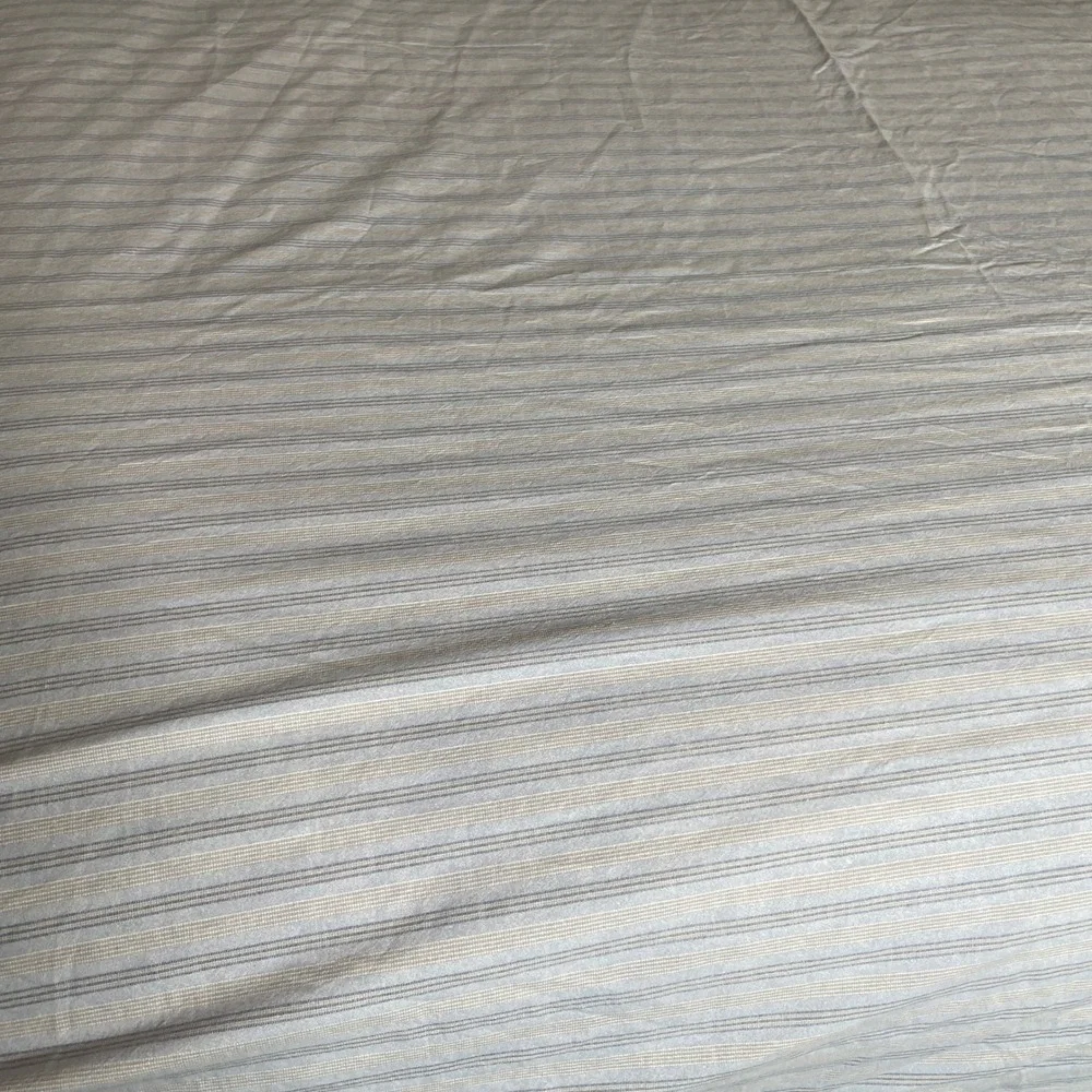 Vtg Lauren Ralph Lauren BlueGray Ticking Stripe 100%‎ Cotton Full Sheet Set READ